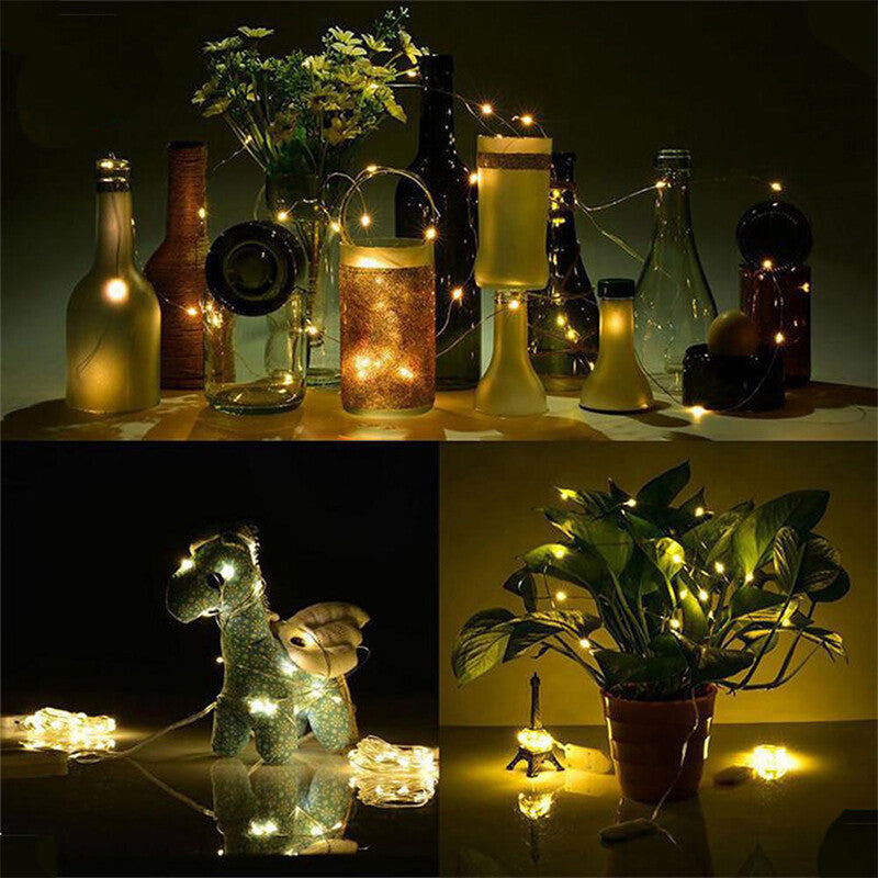 6 Pack 20 LEDs Battery Operated Mini LED Copper Wire String Fairy Lights Part 2m