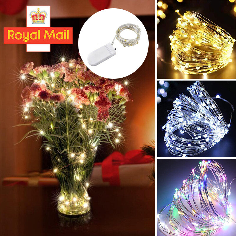 6 Pack 20 LEDs Battery Operated Mini LED Copper Wire String Fairy Lights Part 2m